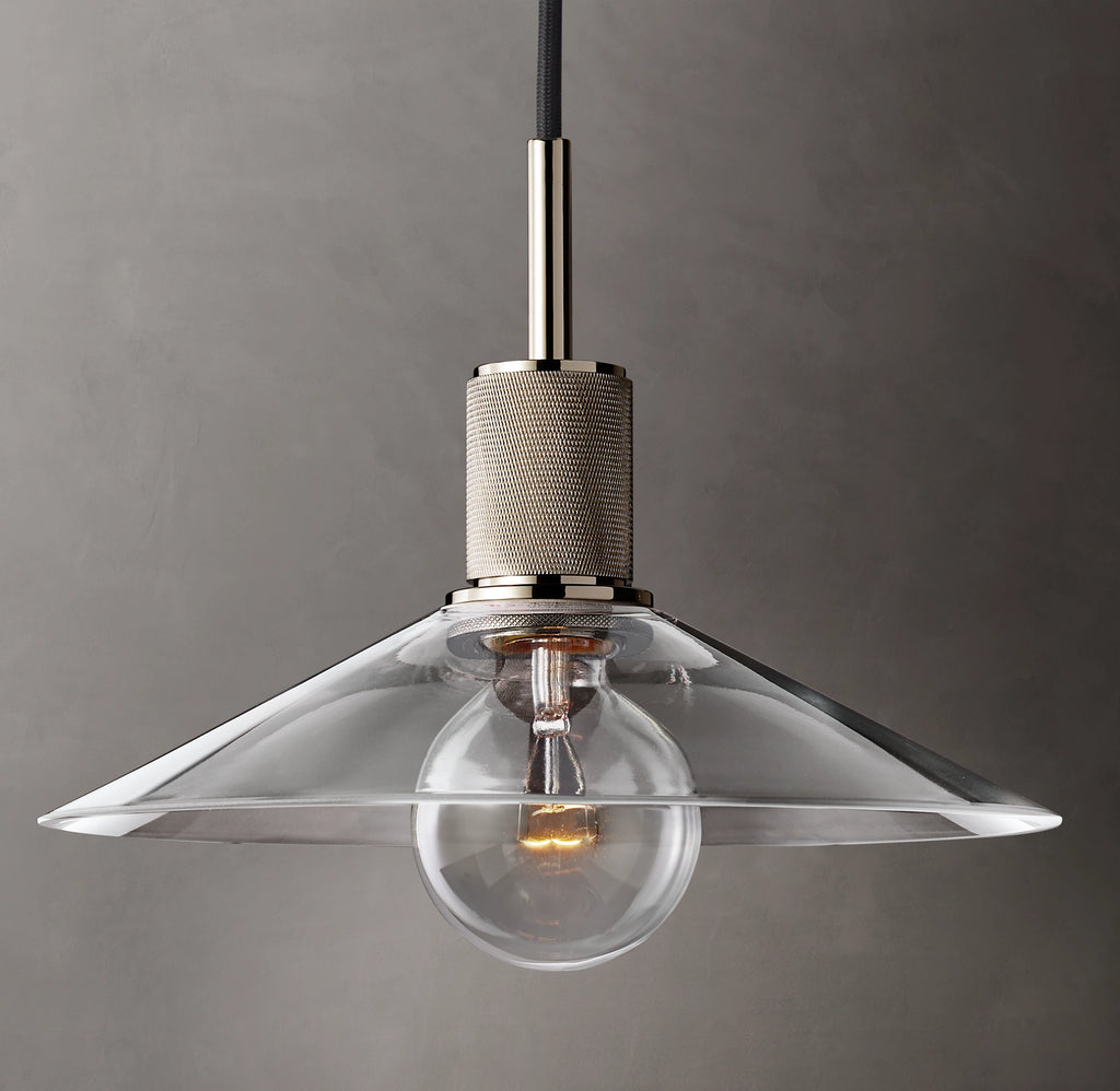 11 Inch Cone Glass Pendant Light - Utilitaire