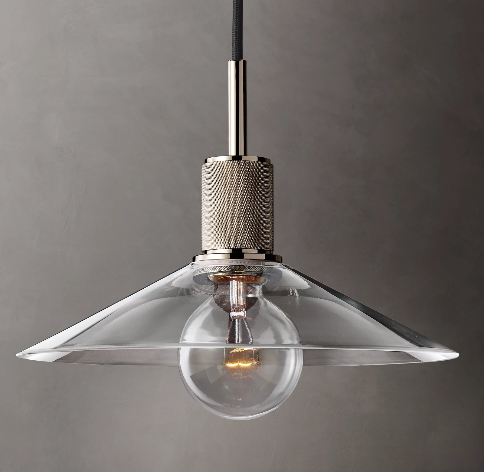 11 Inch Cone Glass Pendant Light - Utilitaire