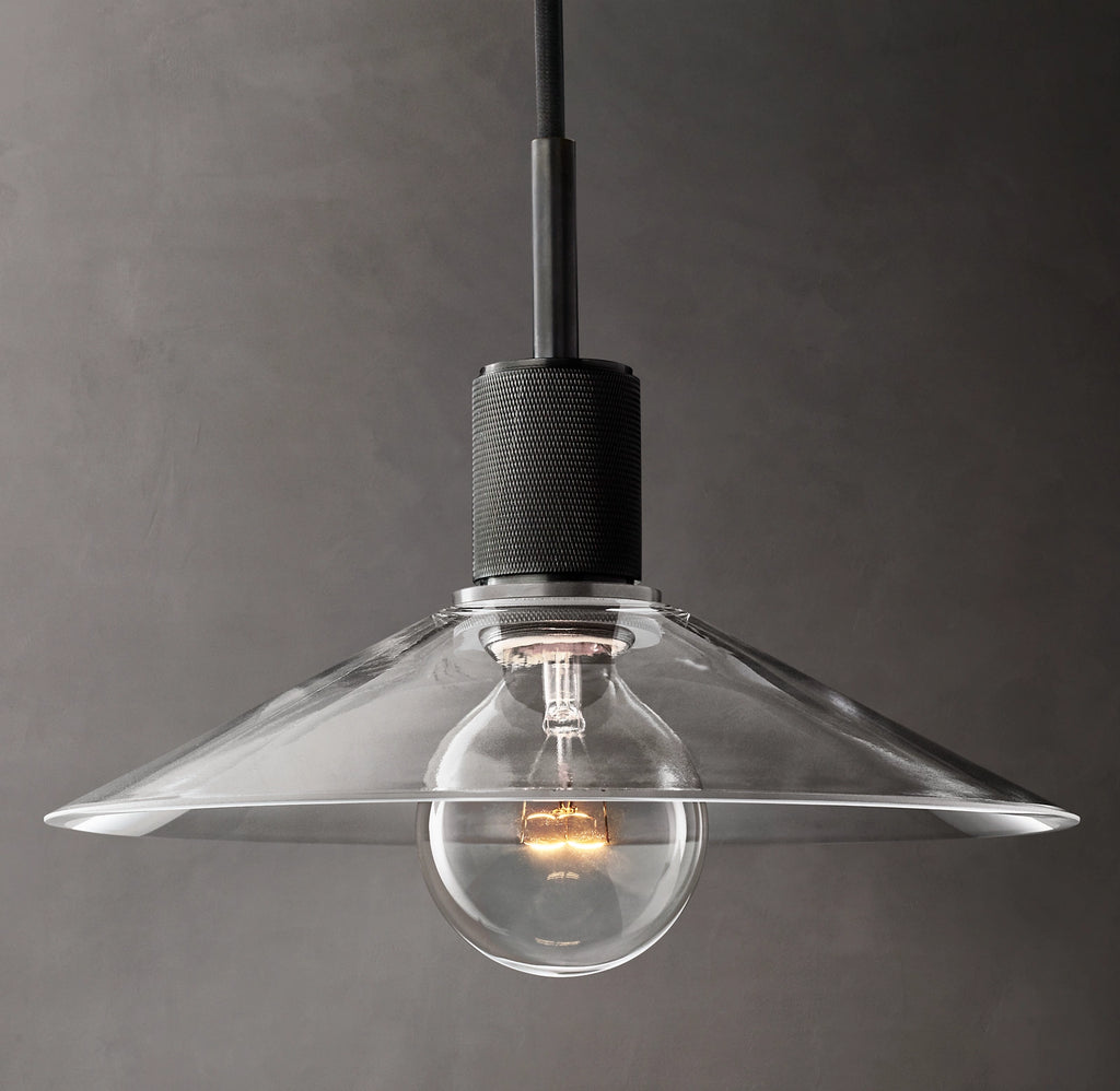 11 Inch Cone Glass Pendant Light - Utilitaire