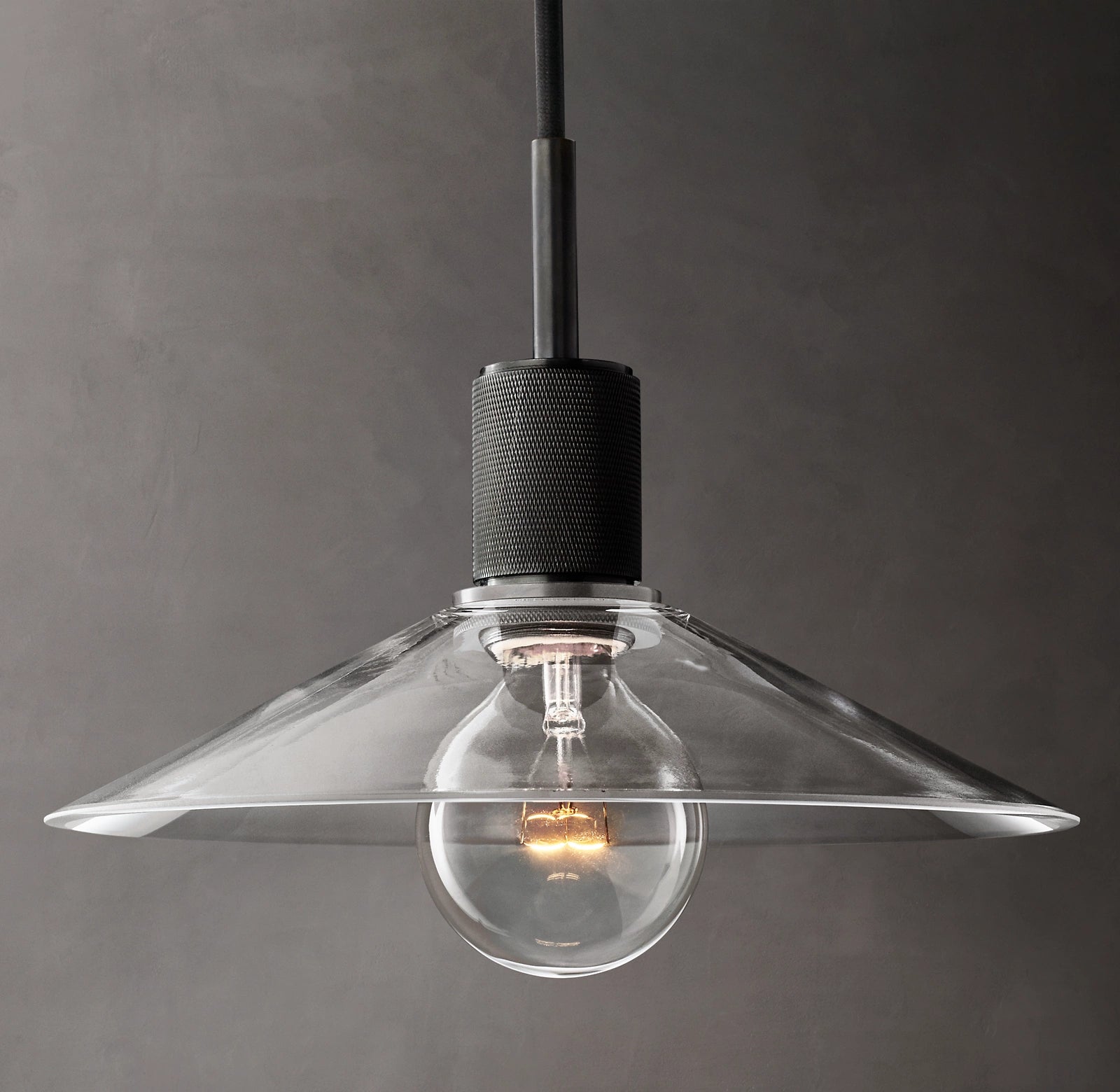 11 Inch Cone Glass Pendant Light - Utilitaire