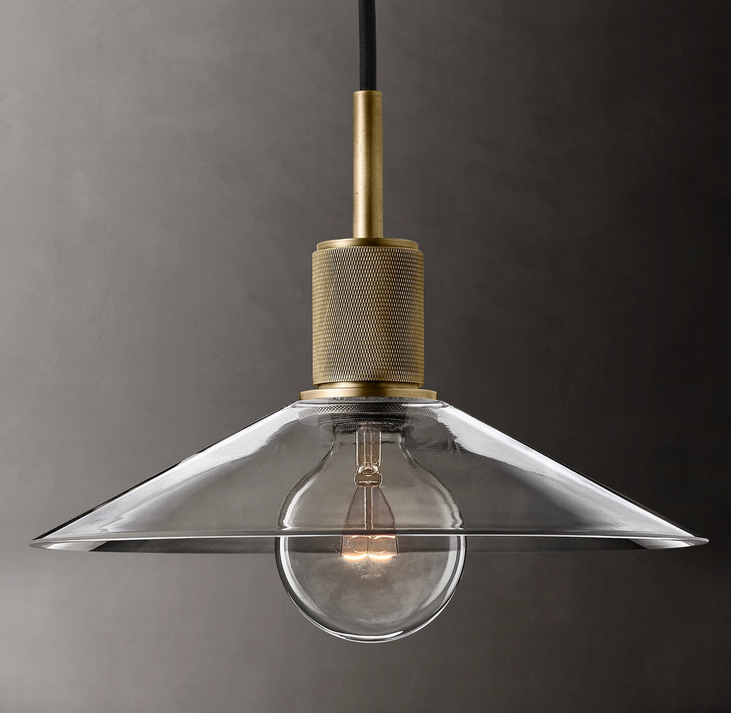 11 Inch Cone Glass Pendant Light - Utilitaire