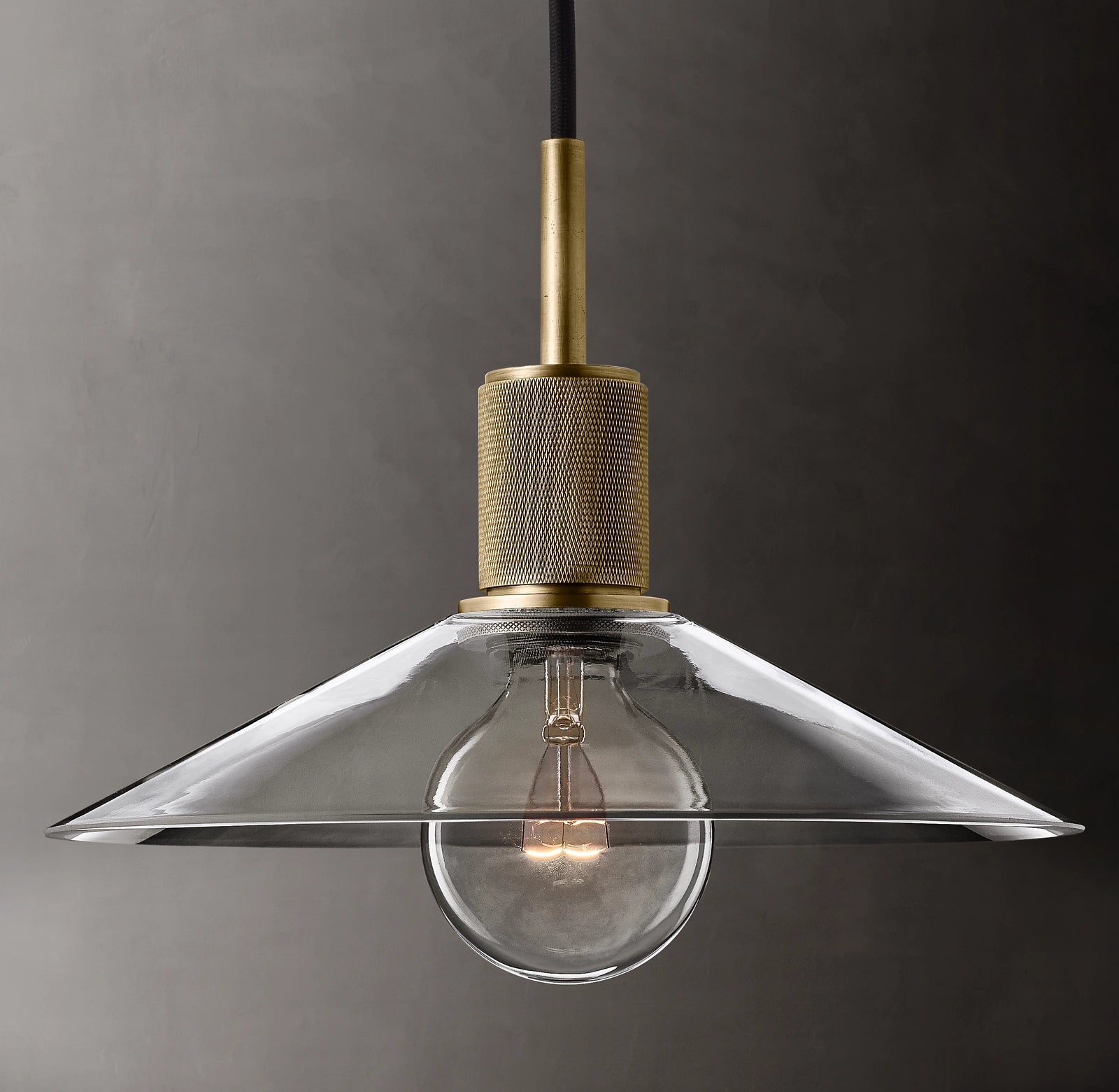 11 Inch Cone Glass Pendant Light - Utilitaire
