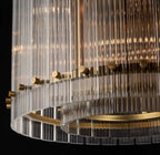 37 Inch Ribbed Glass Round Chandelier - San Marco