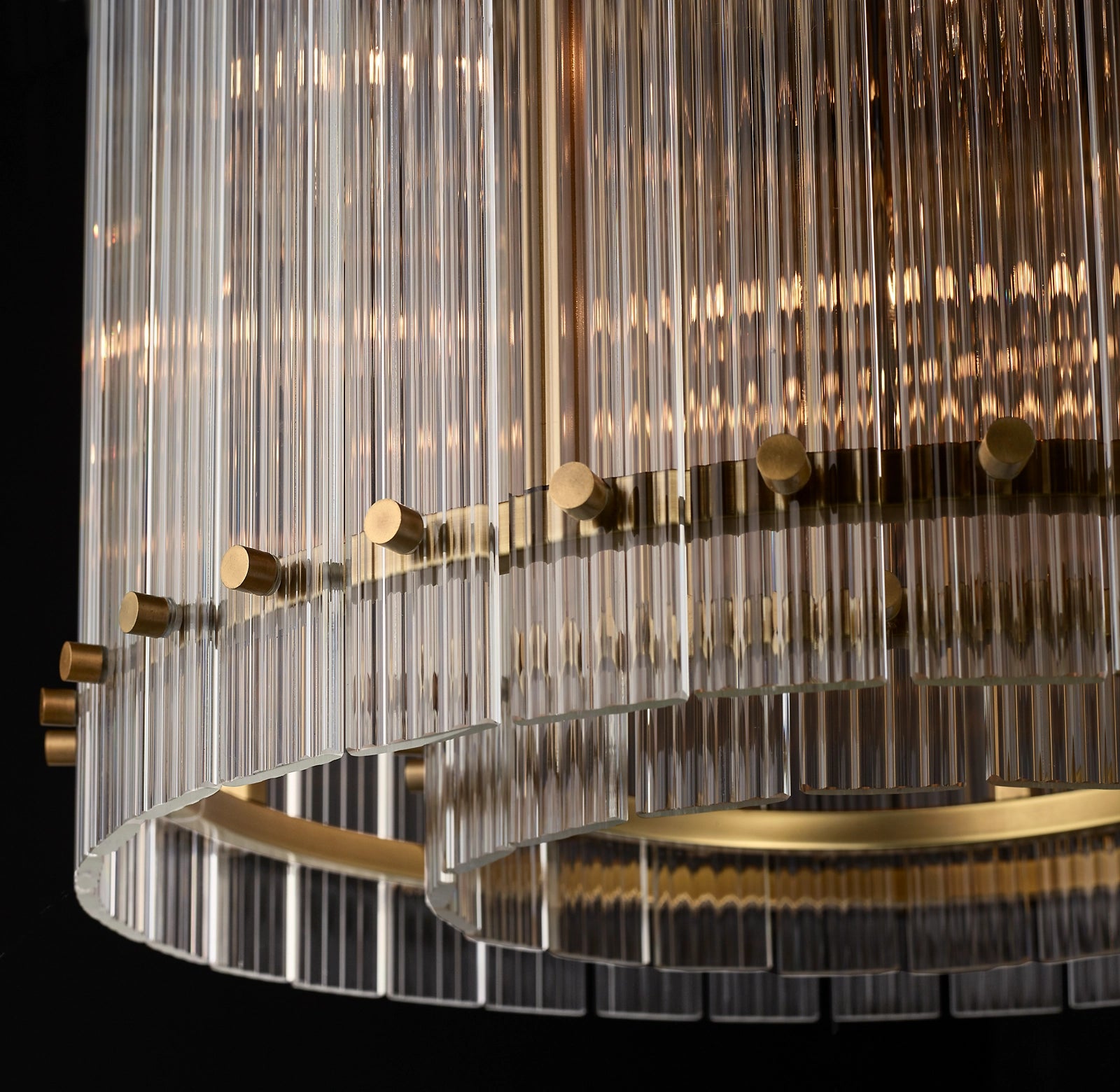 37 Inch Ribbed Glass Round Chandelier - San Marco