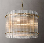 22 Inch Ribbed Glass Round Chandelier - San Marco