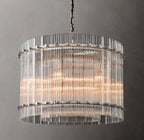 22 Inch Ribbed Glass Round Chandelier - San Marco