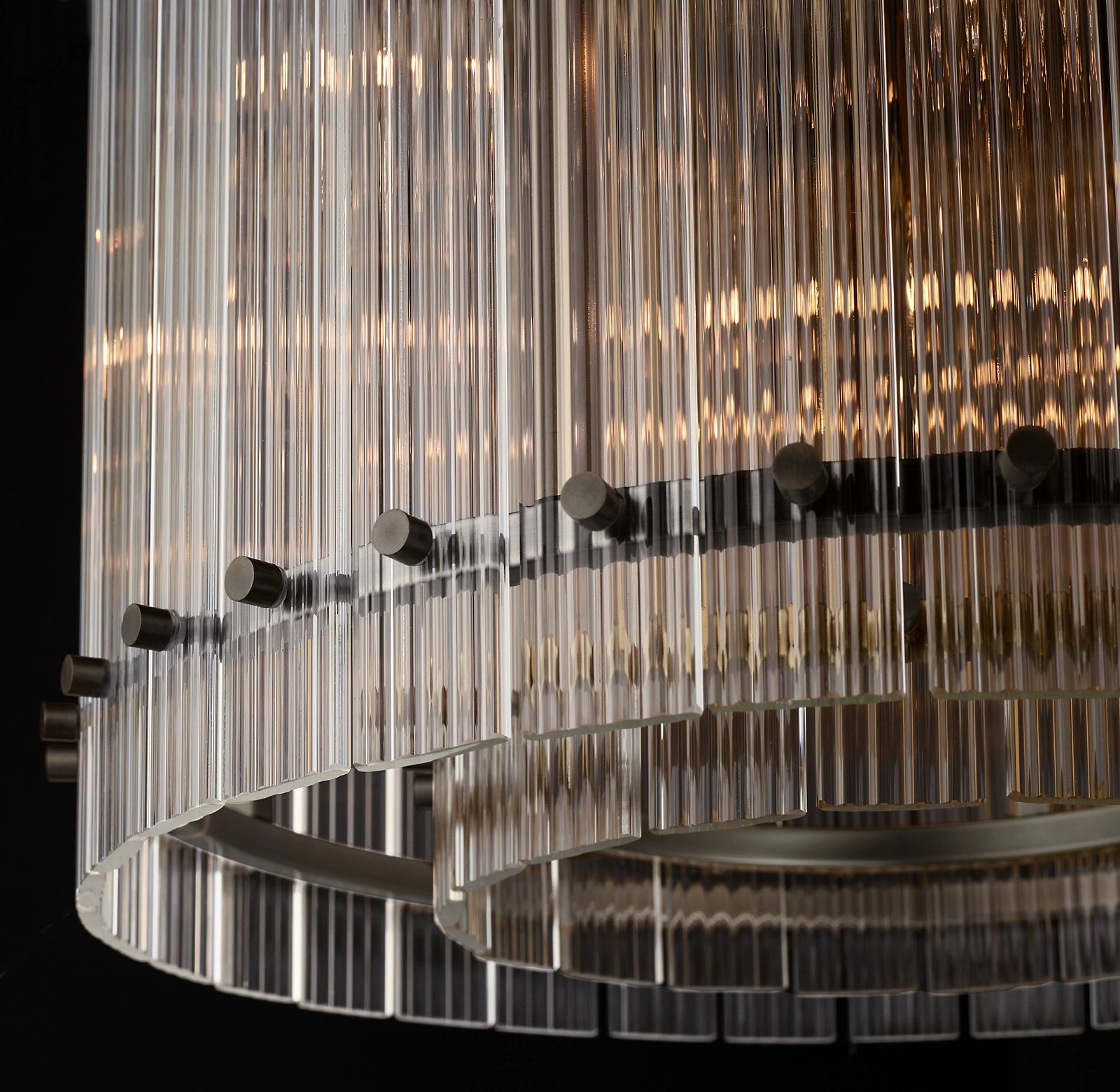 37 Inch Ribbed Glass Round Chandelier - San Marco