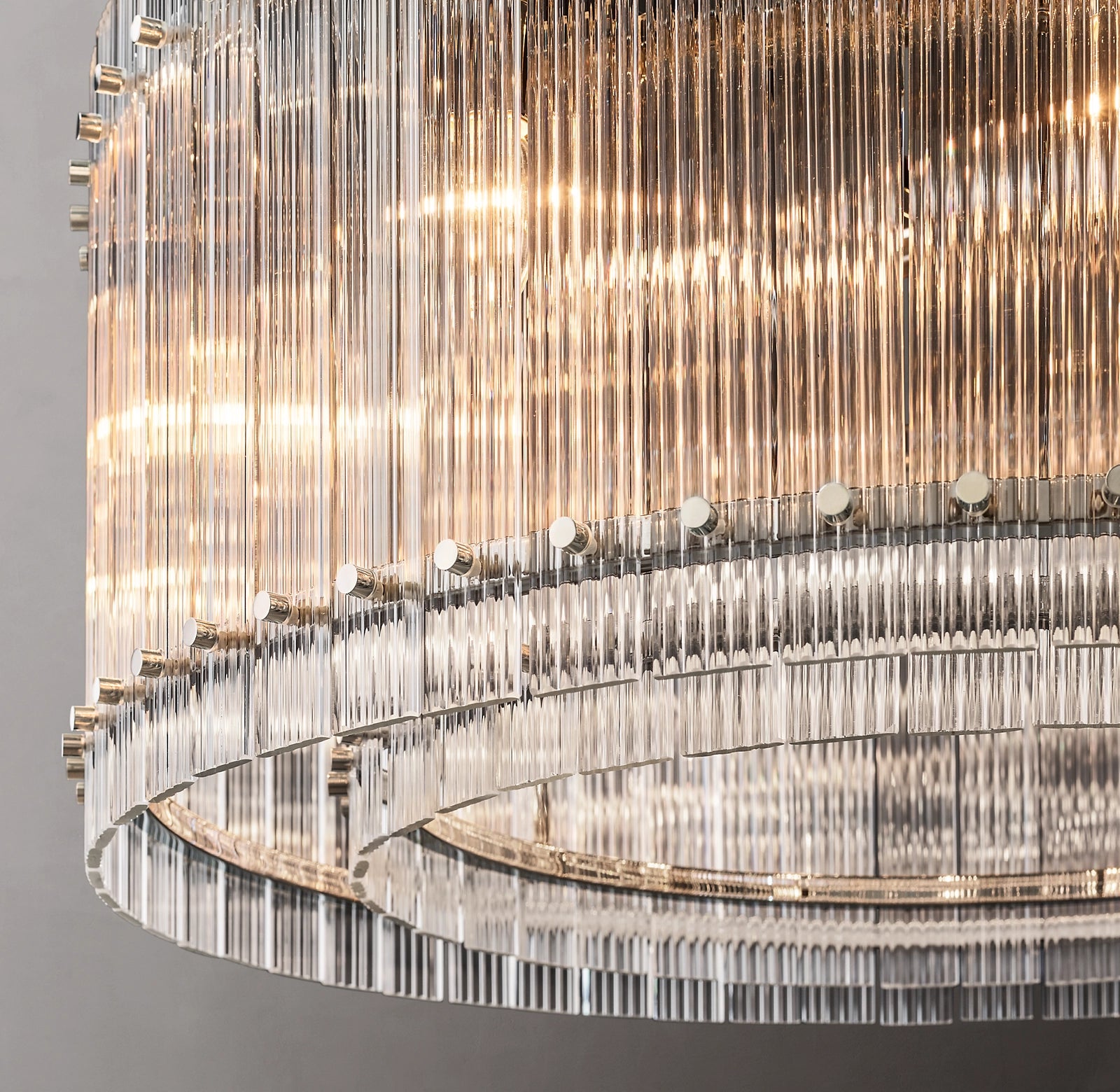 37 Inch Ribbed Glass Round Chandelier - San Marco