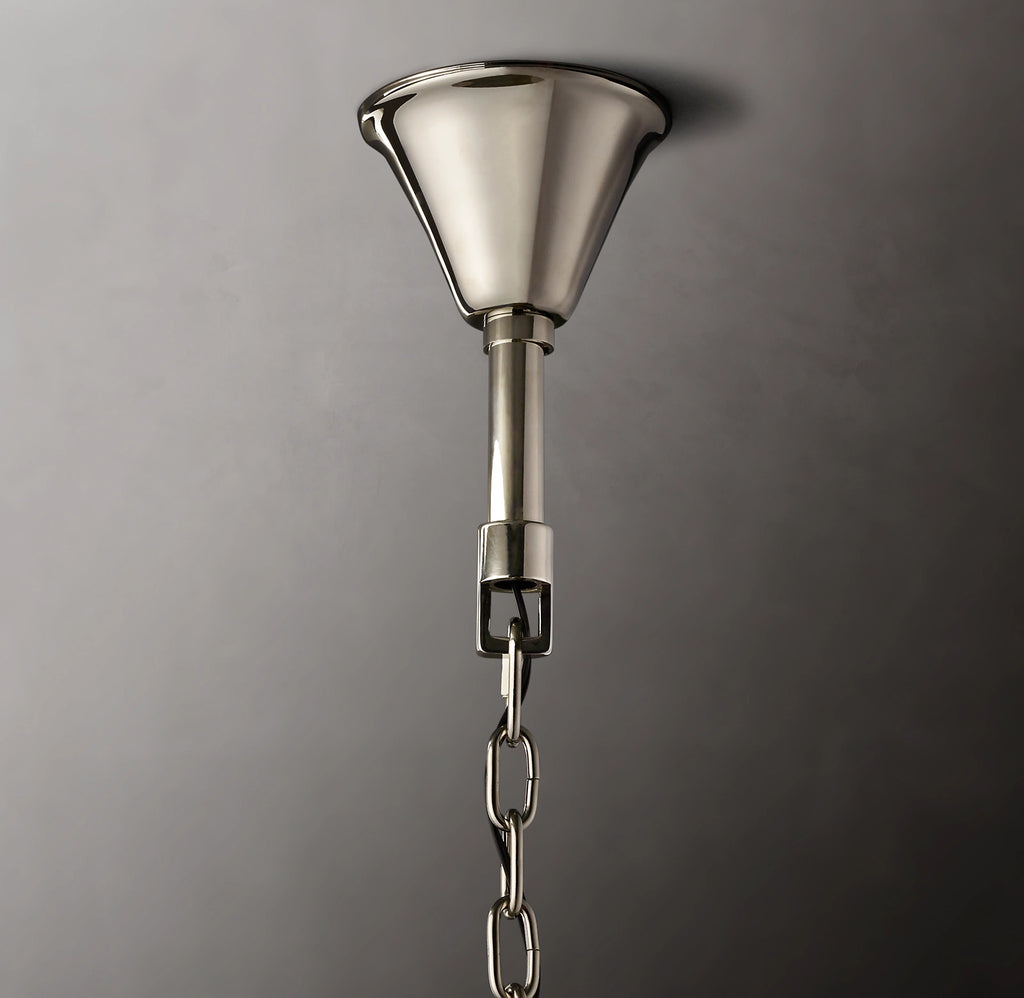 37 Inch Ribbed Glass Two-Tier Chandelier - San Marco
