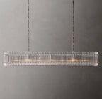 72 Inch Ribbed Glass Rectangular Chandelier - San Marco