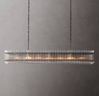 72 Inch Ribbed Glass Rectangular Chandelier - San Marco