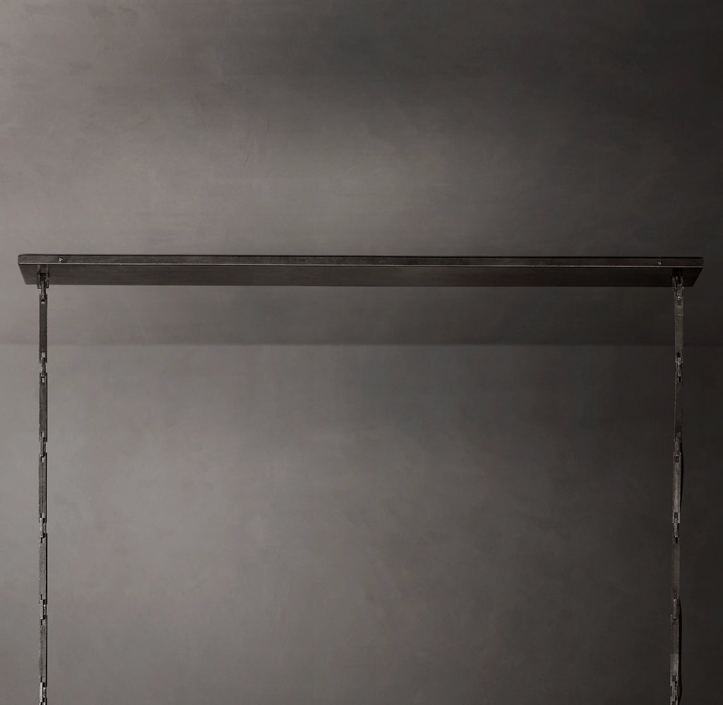 54 Inch Shaded Hammered Metal Linear Chandelier – Wright