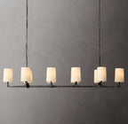 72 Inch Shaded Hammered Metal Linear Chandelier – Wright
