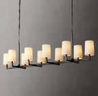72 Inch Shaded Hammered Metal Linear Chandelier – Wright