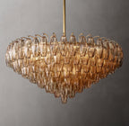 36 Inch Smoked Murano Glass Tiered Chandelier - Chiara