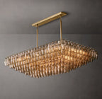 54 Inch Smoked Murano Glass Tiered Rectangular Chandelier - Chiara