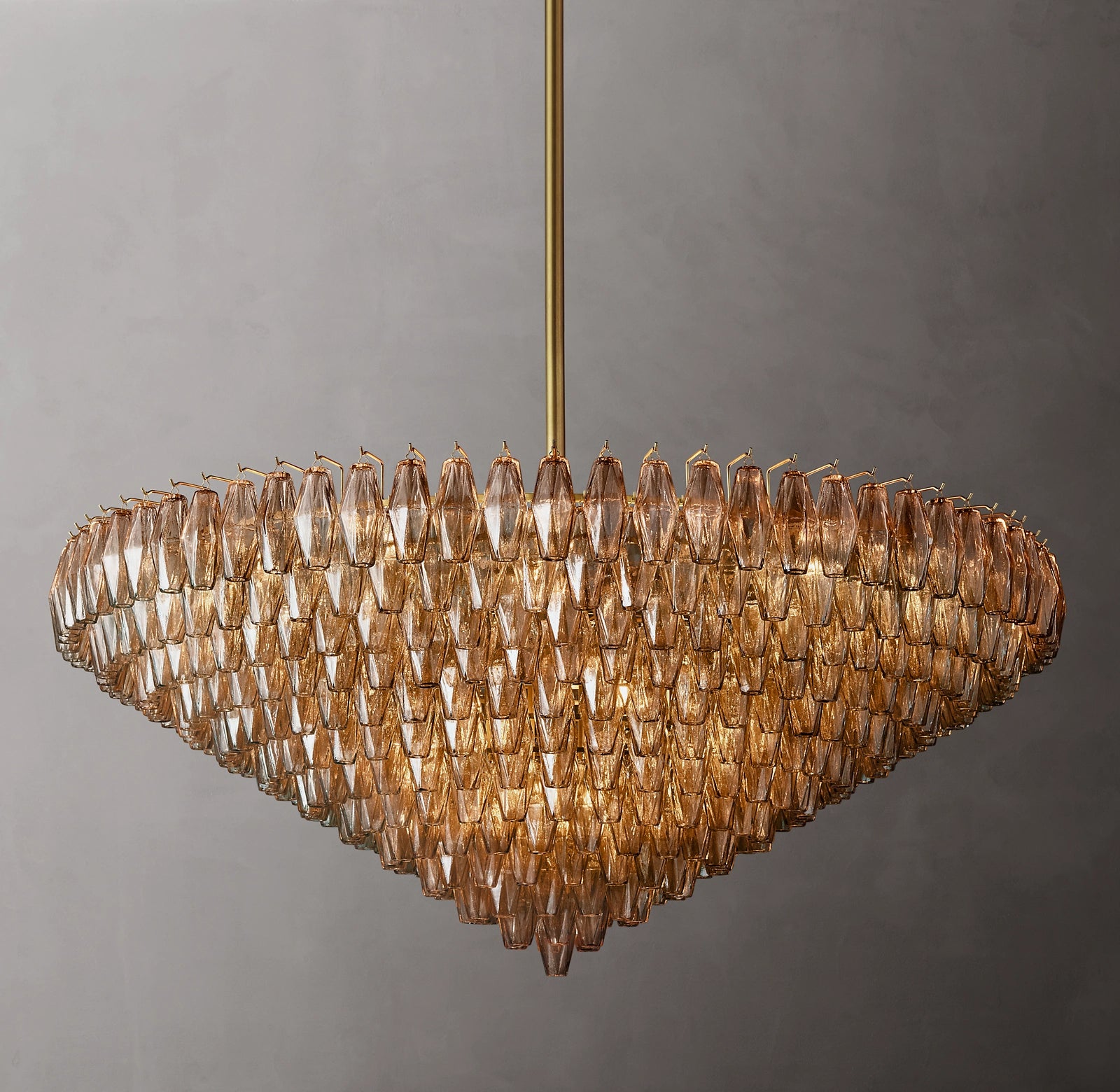 62 Inch Smoked Murano Glass Tiered Chandelier - Chiara