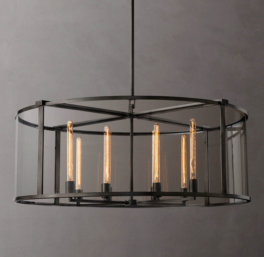 44 Inch Glass Drum Chandelier - Beckman