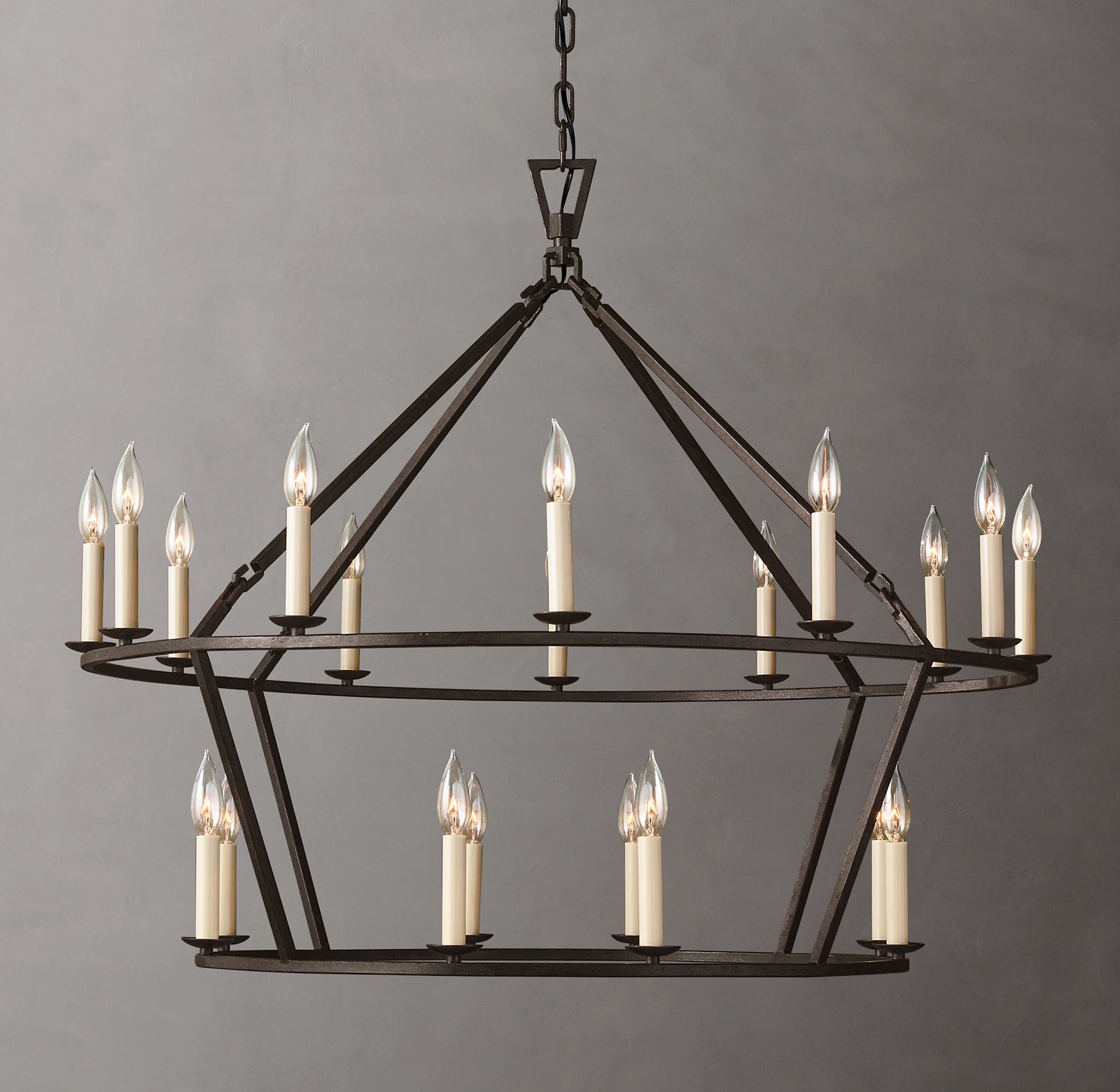 40 Inch Candelabra Tiered Chandelier – Openwork