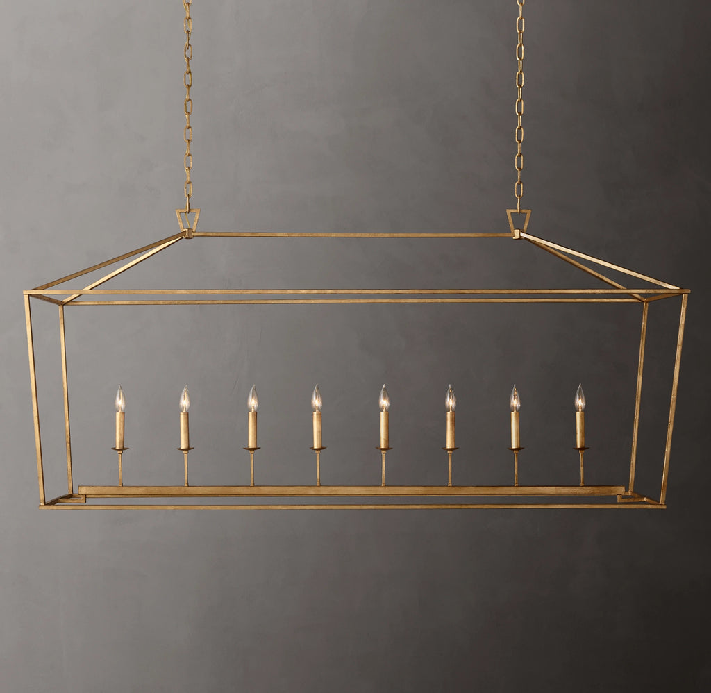 72 Inch Candelabra Rectangular Lantern Chandelier – Openwork