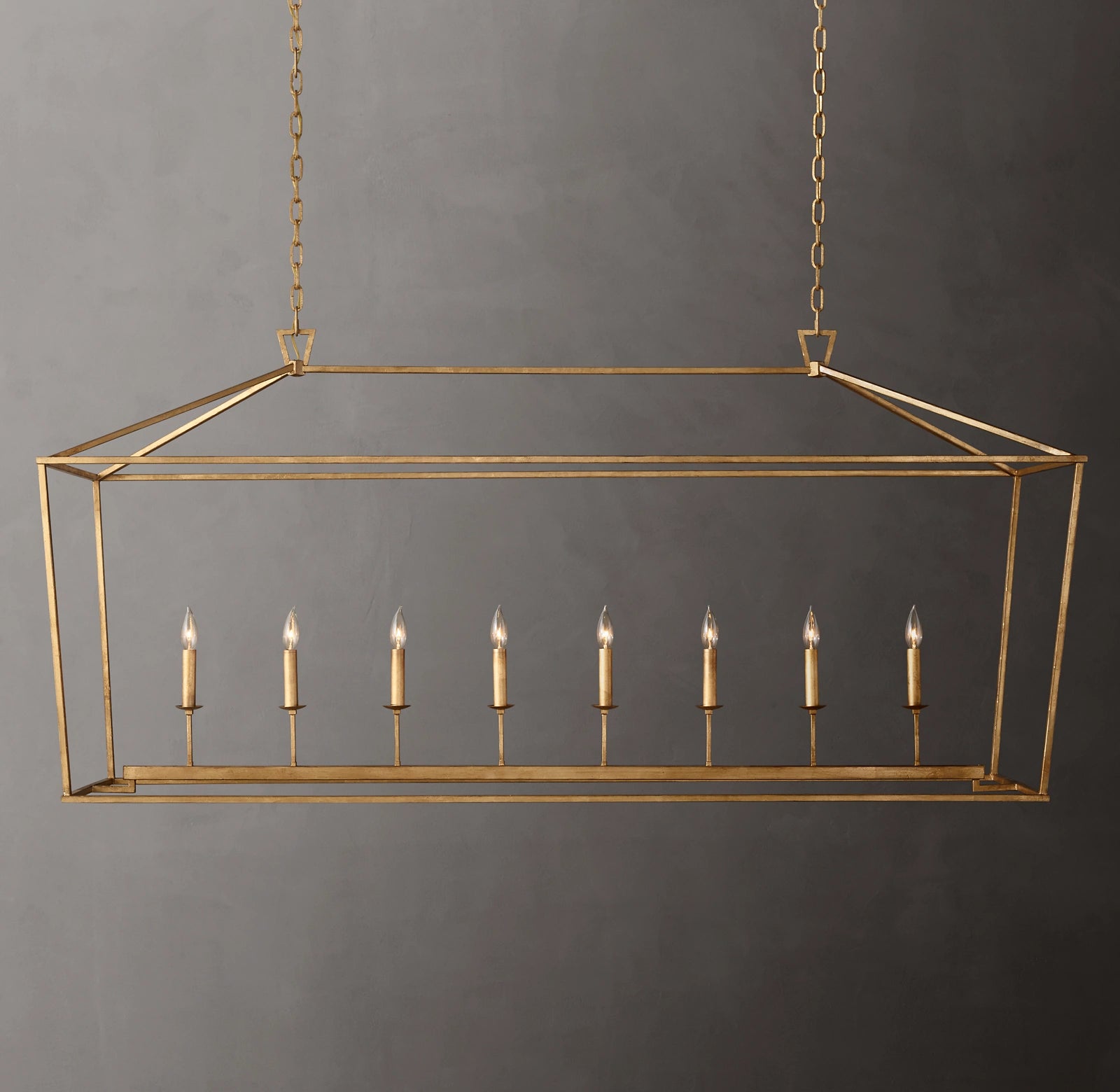 72 Inch Candelabra Rectangular Lantern Chandelier – Openwork