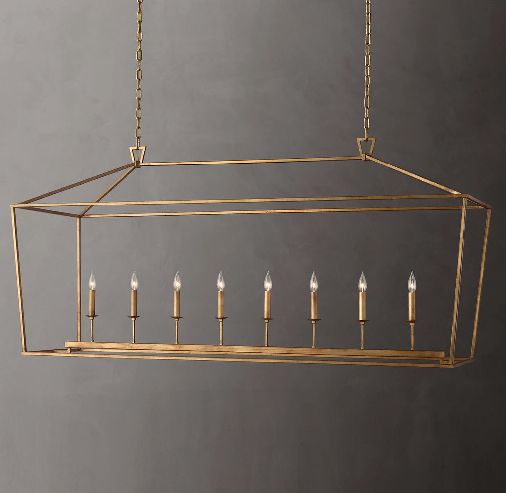 72 Inch Candelabra Rectangular Lantern Chandelier – Openwork