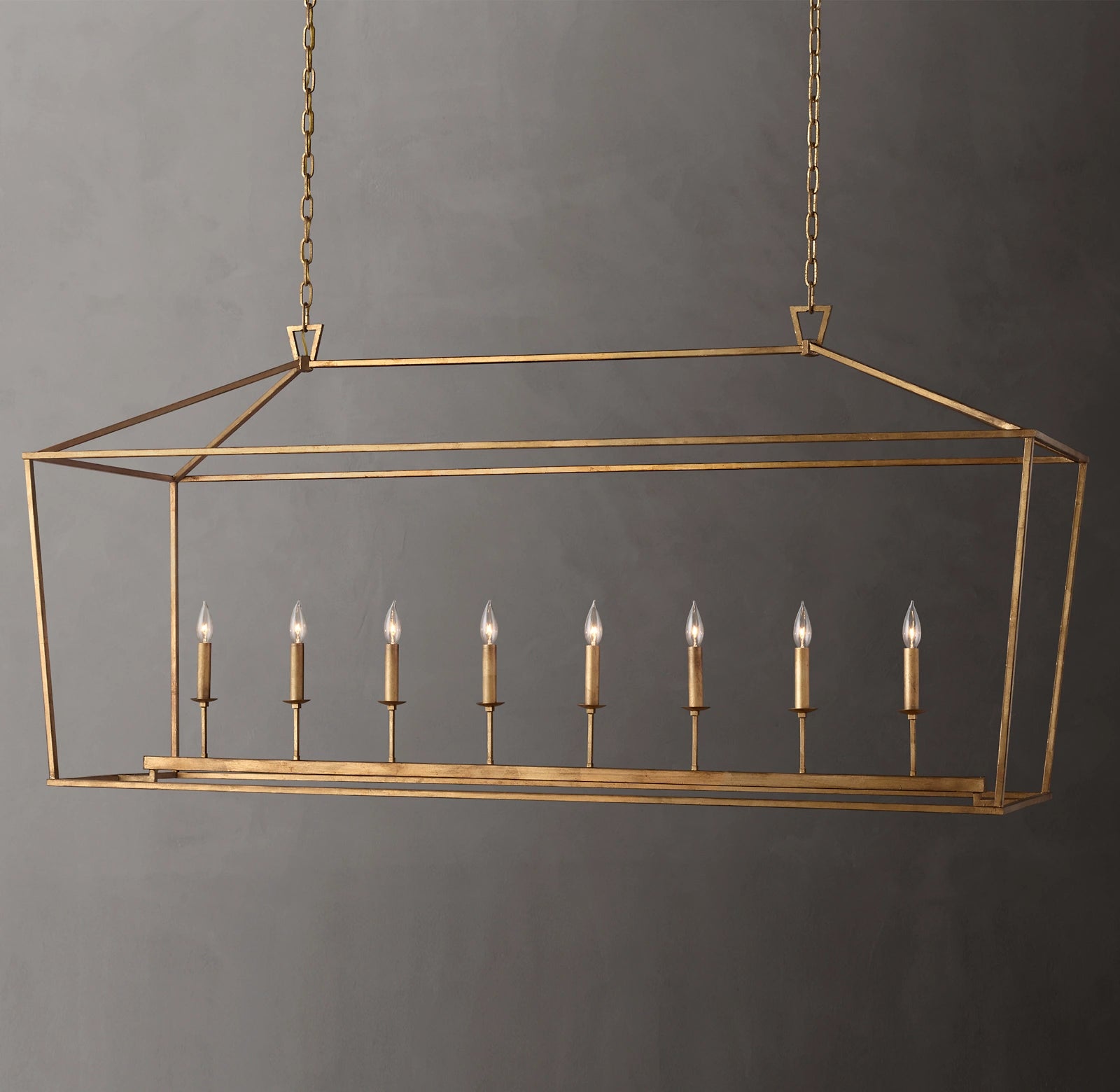 72 Inch Candelabra Rectangular Lantern Chandelier – Openwork