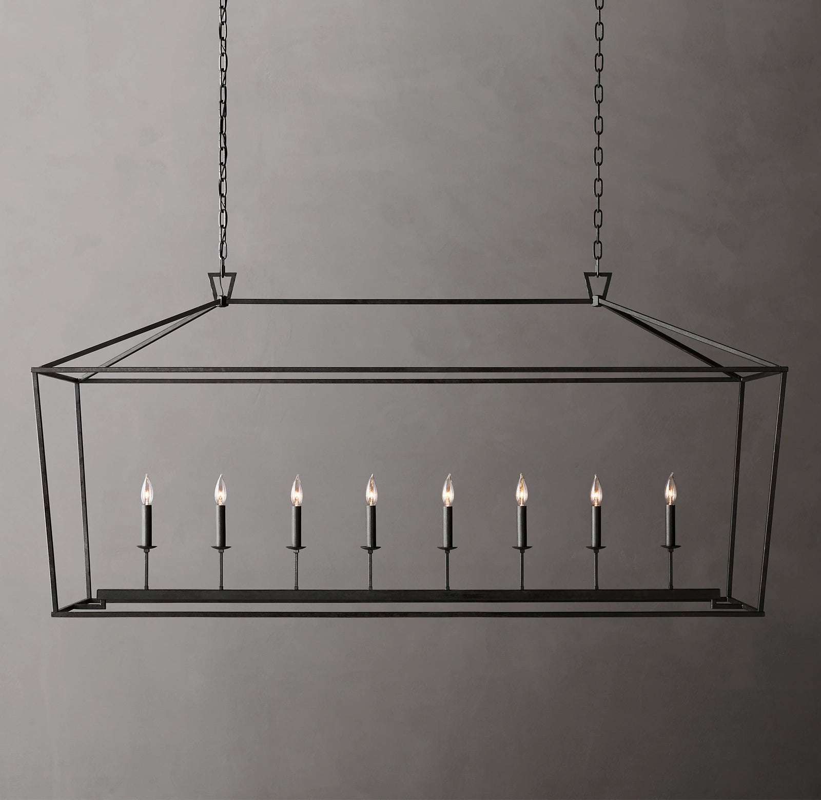 72 Inch Candelabra Rectangular Lantern Chandelier – Openwork