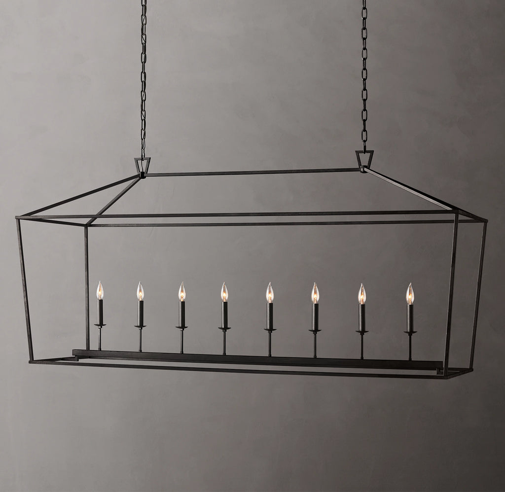 72 Inch Candelabra Rectangular Lantern Chandelier – Openwork