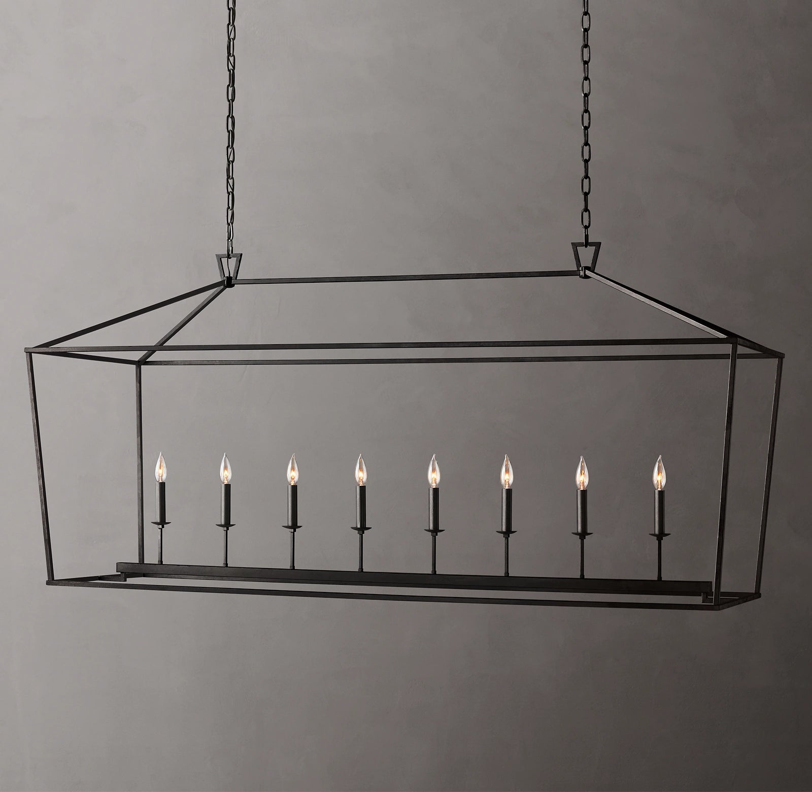72 Inch Candelabra Rectangular Lantern Chandelier – Openwork