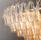 46 Inch Clear Murano Glass Tiered Chandelier - Chiara