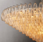 62 Inch Clear Murano Glass Tiered Chandelier - Chiara