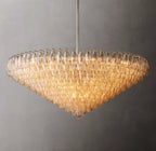 62 Inch Clear Murano Glass Tiered Chandelier - Chiara