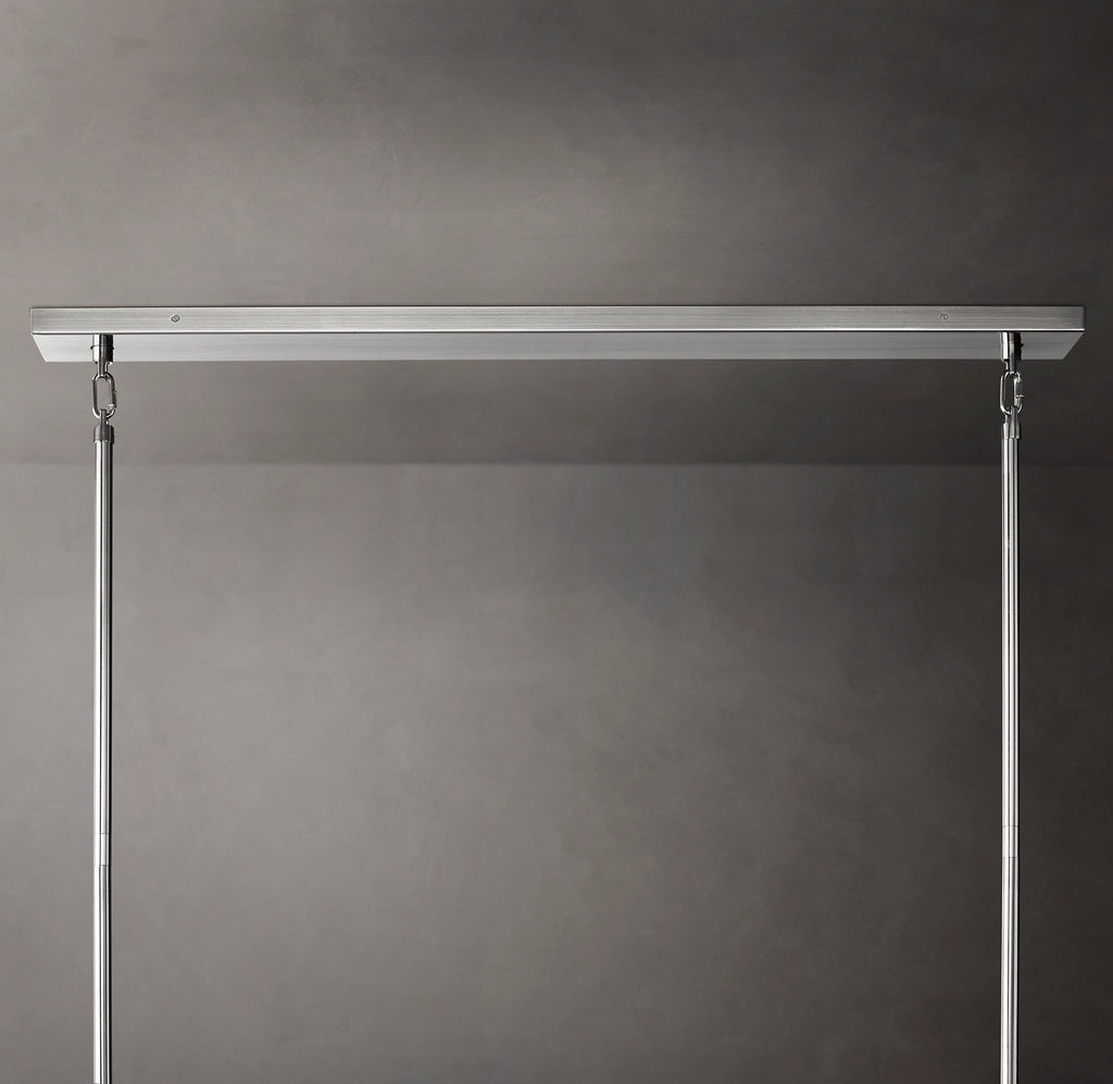 74 Inch Smoked Murano Glass Tiered Rectangular Chandelier - Chiara