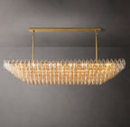 74 Inch Clear Murano Glass Tiered Rectangular Chandelier - Chiara