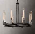 48 Inch Fluted-Glass Candlestick Round Chandelier - Cannele