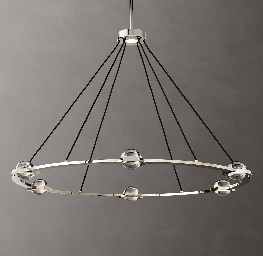 48 Inch Globe Crystal Ring Chandelier - Eclatant