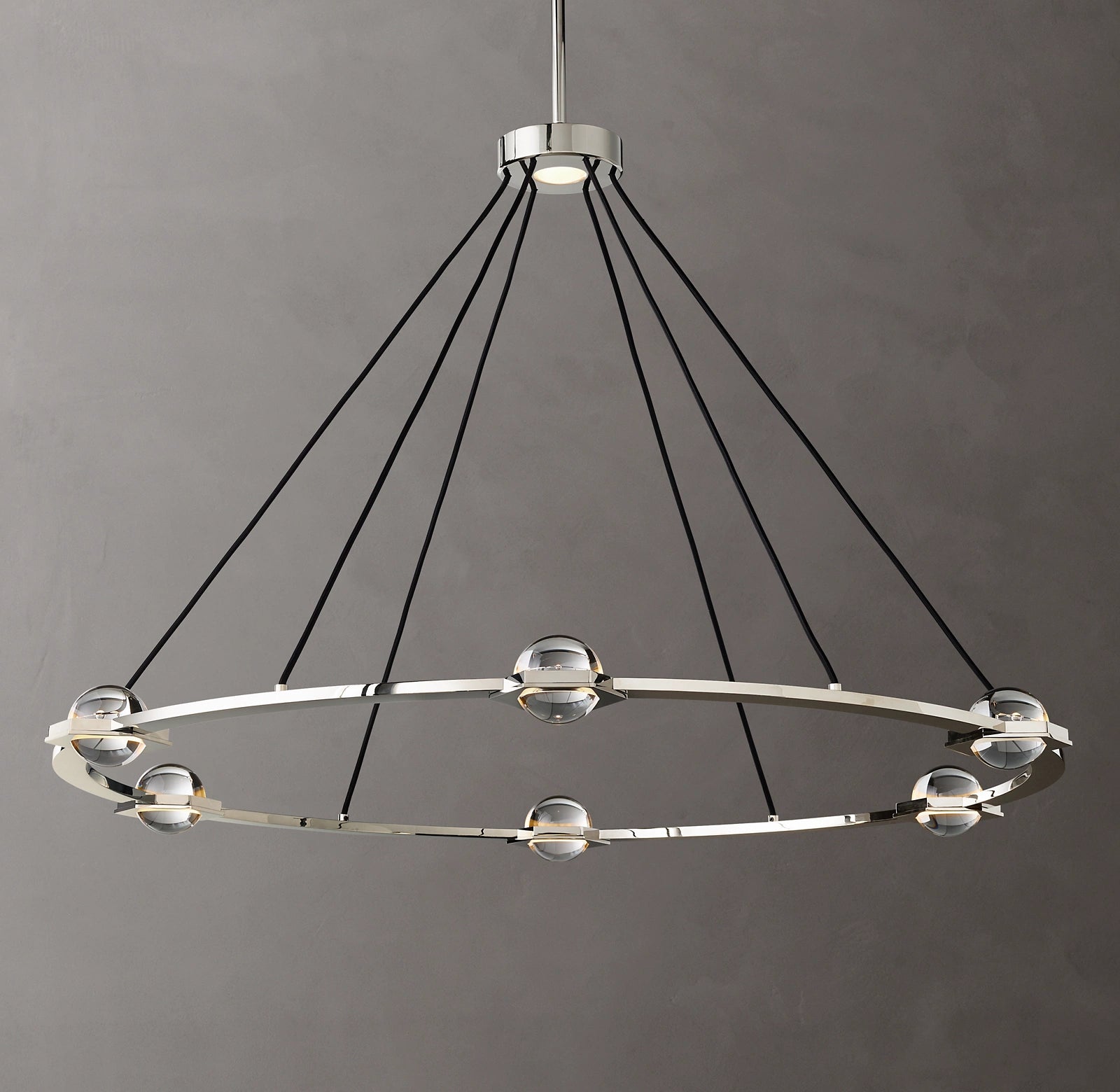 48 Inch Globe Crystal Ring Chandelier - Eclatant