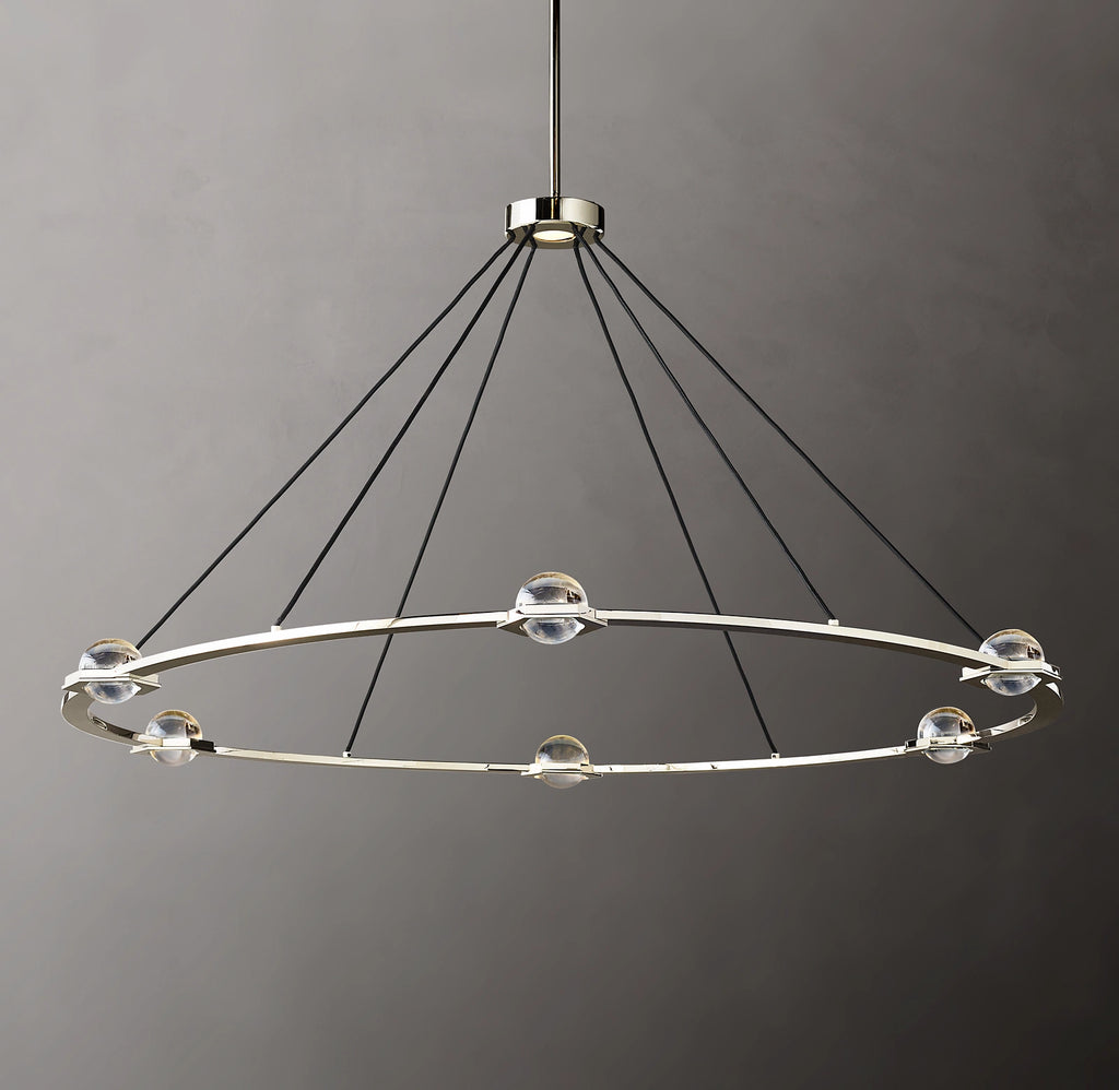 60 Inch Globe Crystal Ring Chandelier - Eclatant