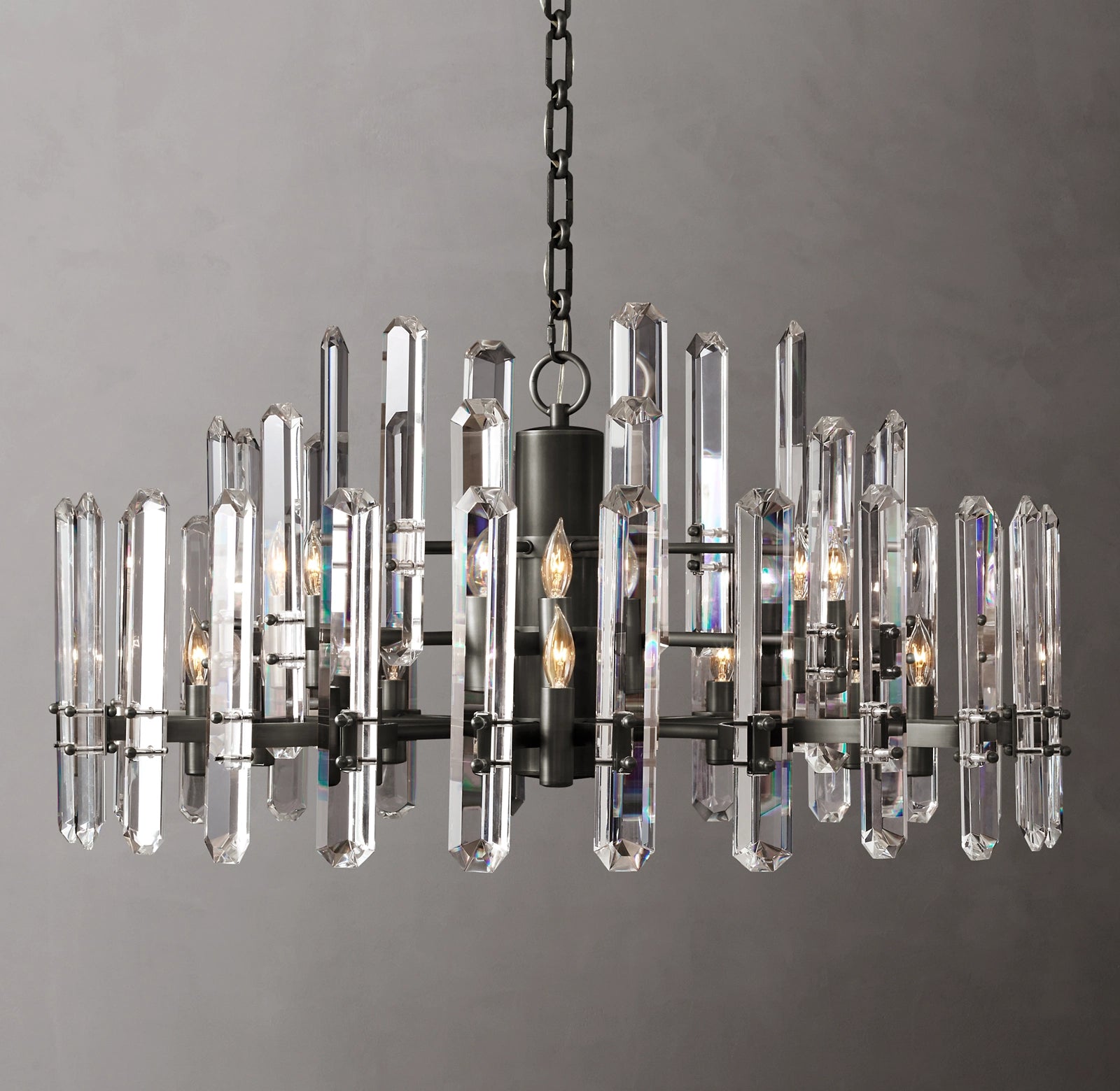 36 Inch Candelabra Crystal Chandelier - Bonnington