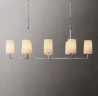 54 Inch Shaded Hammered Metal Linear Chandelier – Wright