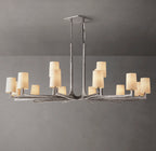 60 Inch Hammered Metal Arm Shaded Chandelier – Wright