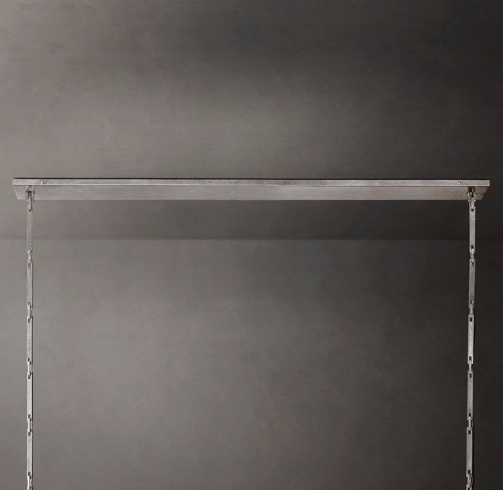 54 Inch Shaded Hammered Metal Linear Chandelier – Wright