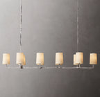 72 Inch Shaded Hammered Metal Linear Chandelier – Wright