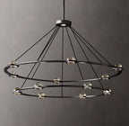 60 Inch Globe Crystal Tiered Ring Chandelier - Eclatant
