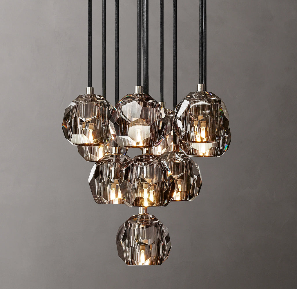 14 Inch Smoked Crystal Cluster Chandelier – Boule