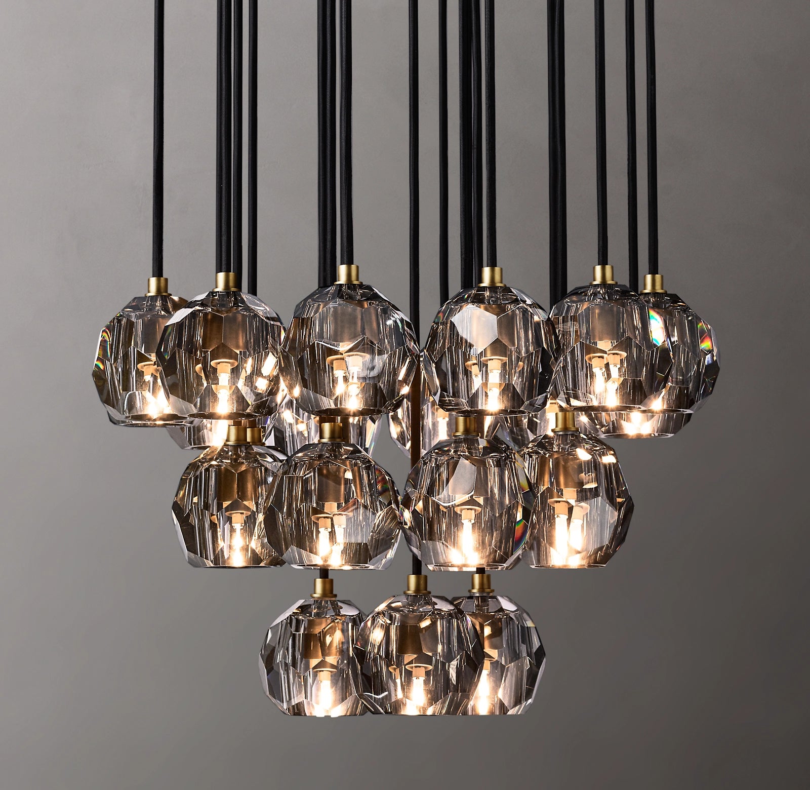 24 Inch Smoked Crystal Cluster Chandelier – Boule