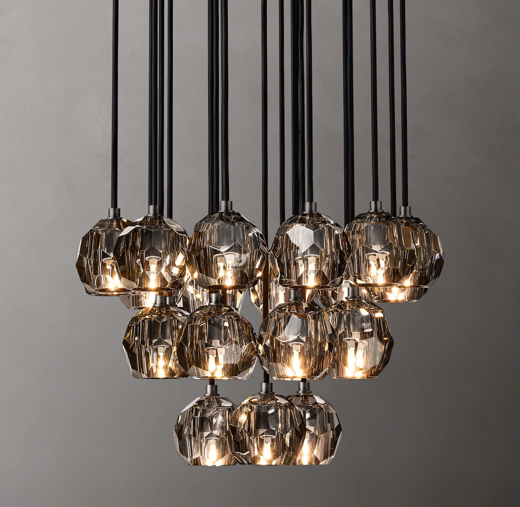 24 Inch Smoked Crystal Cluster Chandelier – Boule