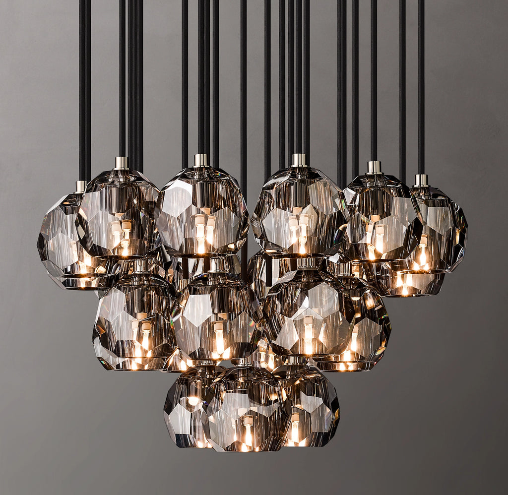 24 Inch Smoked Crystal Cluster Chandelier – Boule
