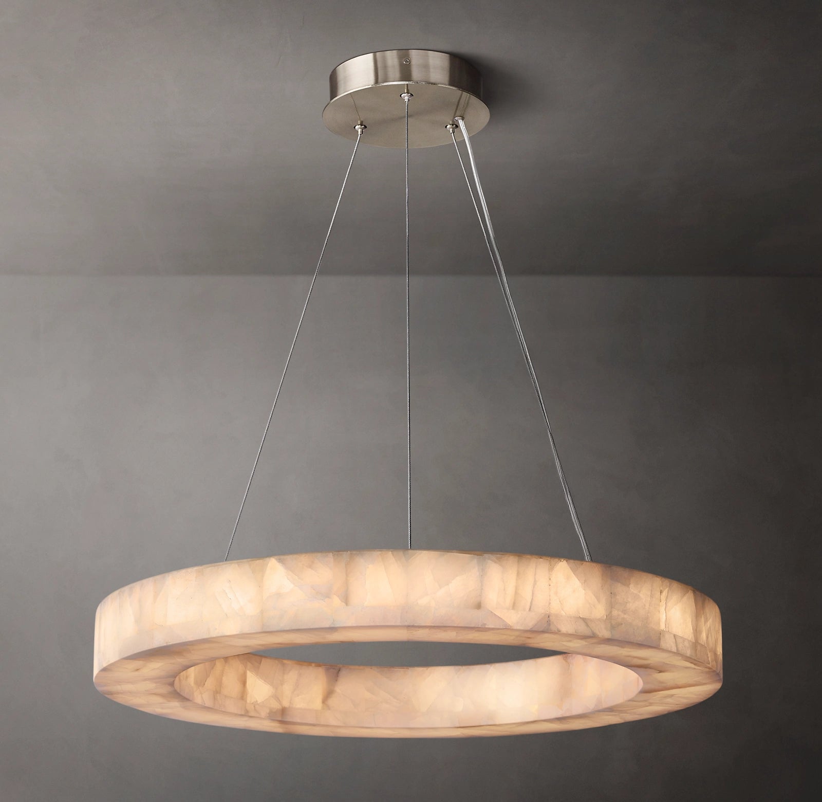 31 Inch Lueur Round Alabaster Chandelier - Rivage